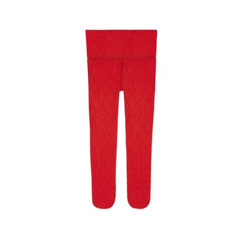 red gucci interlocking g tights|Gucci lace tights.